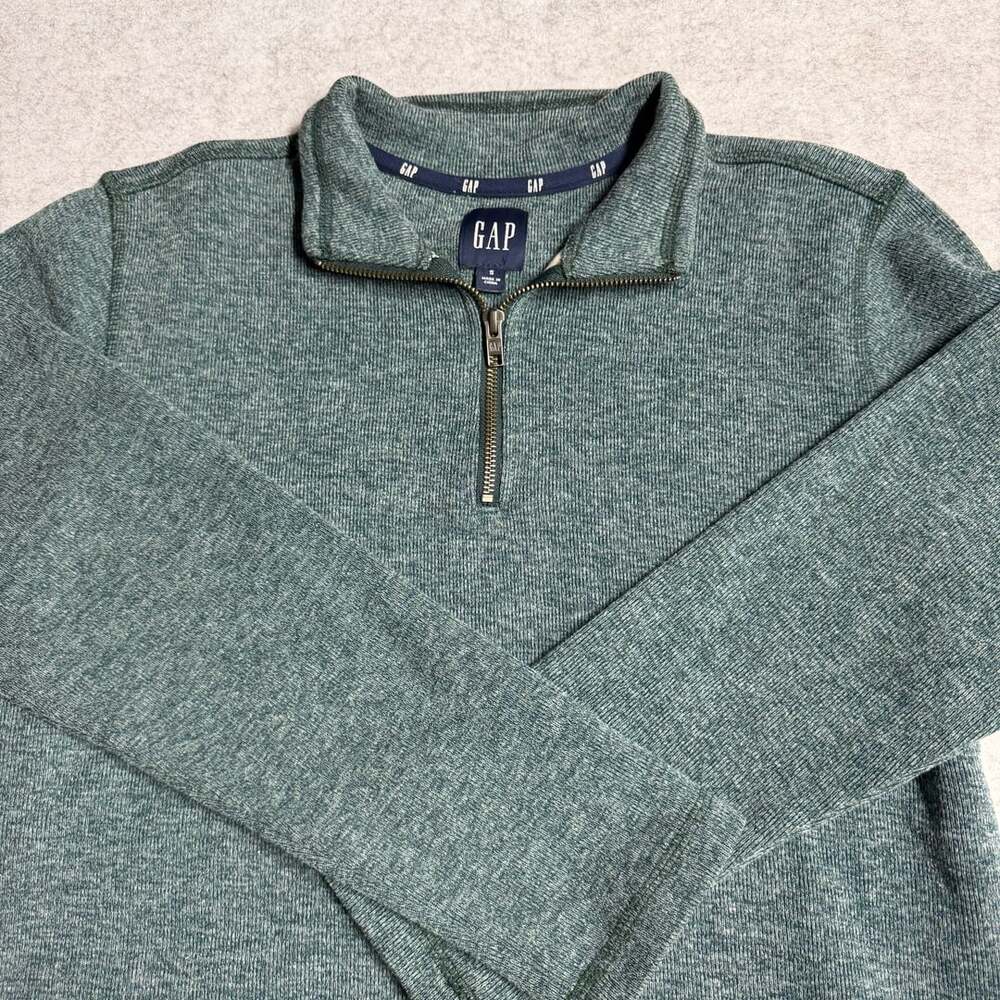 Gap Half Zip Pullover Sweater Size S Green Heather Mock Neck